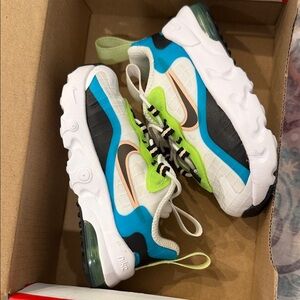 Nike Kids Sneakers in White, Blue & Lime